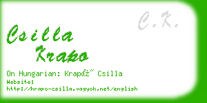 csilla krapo business card